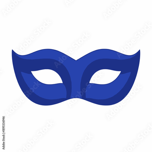 A blue mask on a transparent background, perfect for masquerade or theatrical themes in graphic design