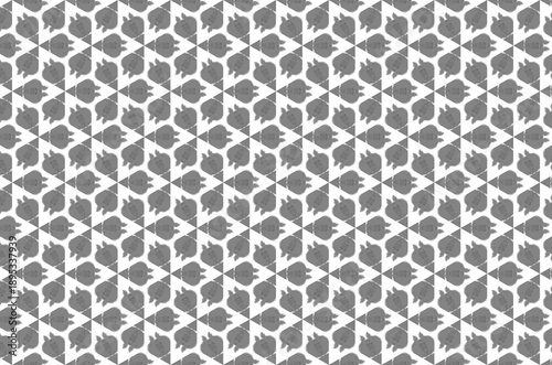 A background pattern of gray shapes with a white