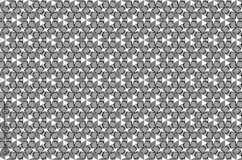 A background pattern of triangles and squares in a gray and white color scheme
