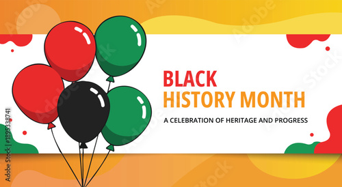 Vibrant Black History Month Celebration Banner Design Illustration