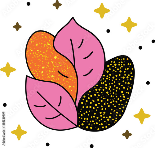 Modern design with gold leaf gradient speckles on warm beige