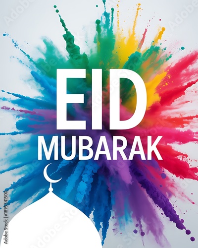 Celebrate eid mubarak with colorful joy
