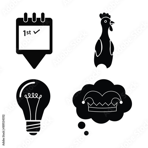 April Fools flat vector illustration