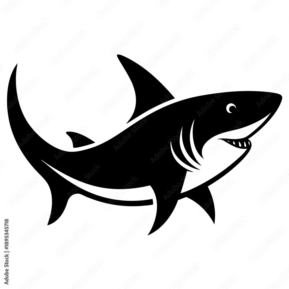 Obraz premium Shark vector silhouette Single collection 