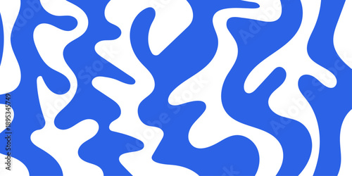 Blue wavy lines abstract background. Smooth Water Flow Ripple Lines. Waves, swirl and twirl pattern. Twisted distorted vector texture.