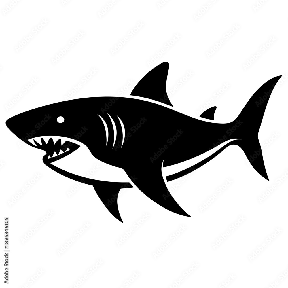 Obraz premium Shark vector silhouette Single collection