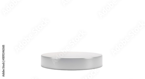 Silver podium on transparent background