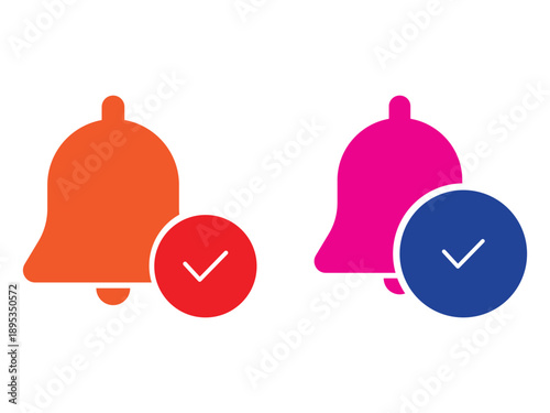 Colorful bells with checkmarks Vector