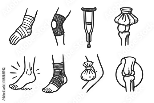 Medical and orthopedic line icon set. Healthcare linear icons collection.