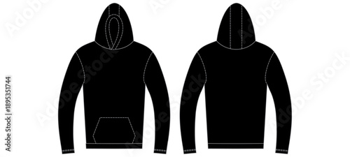 Oversize Hoody Mockup Template Vector