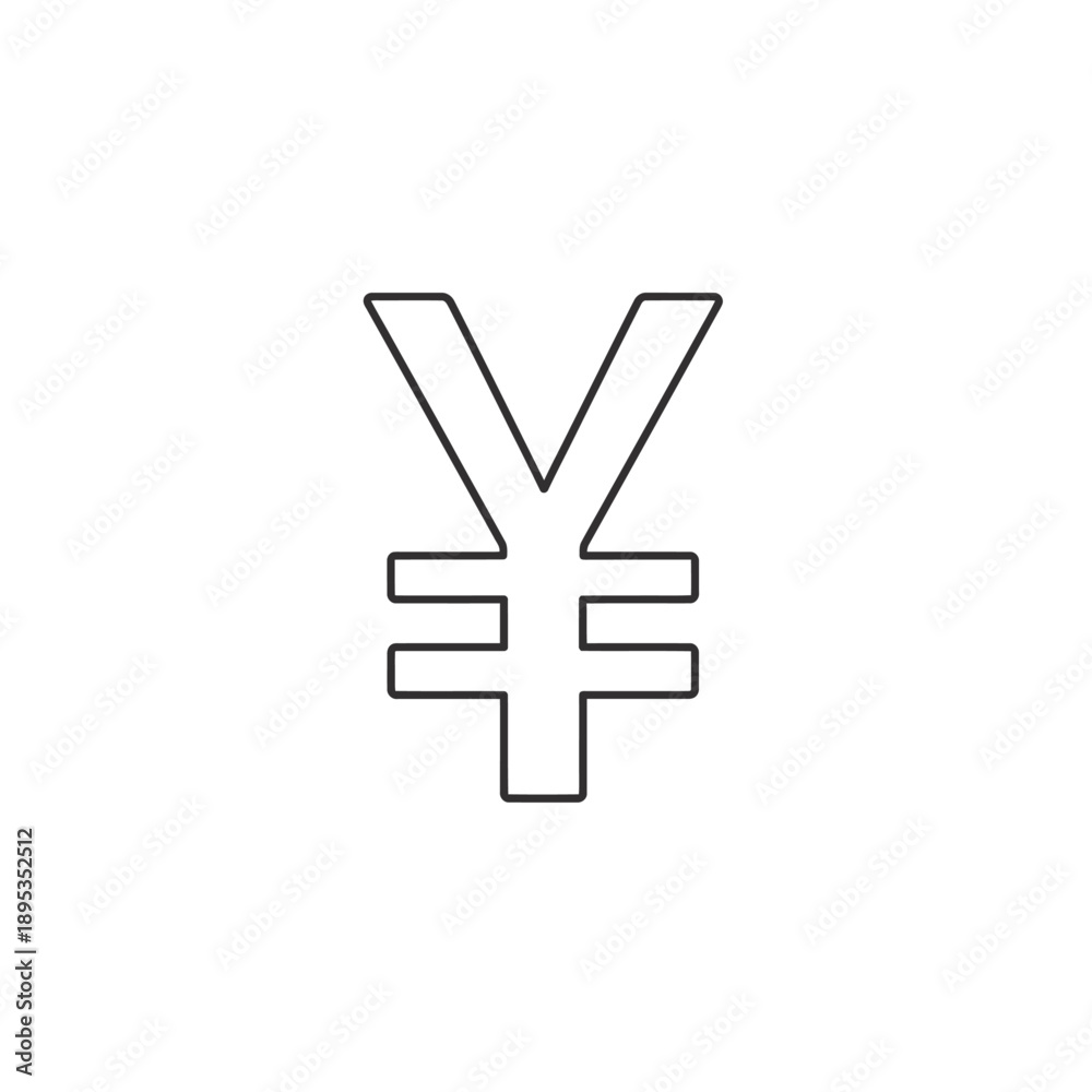 Obraz premium Line drawing of the Japanese Yen symbol, signifying financial transactions and economic concepts related to Japan, isolated on white