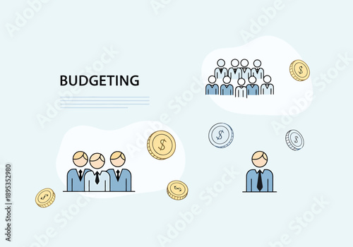 Financial Planning Team Collaboration For Budget Management Success And Economic Growth With Monetary Coins Symbolizing Wealth And Prosperity