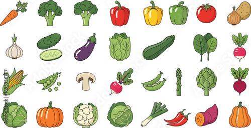 Variety of fresh vegetables and fruits 