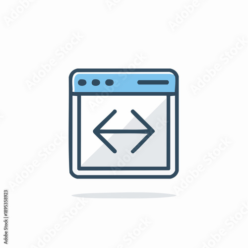 Web browser window displays double-headed arrow symbol for rescaling and interface usability