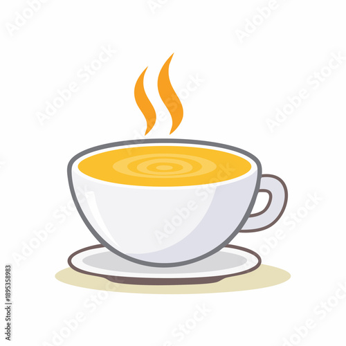 Steaming Mug with Golden Beverage Depicting Warmth and Comfort for a Relaxing Moment