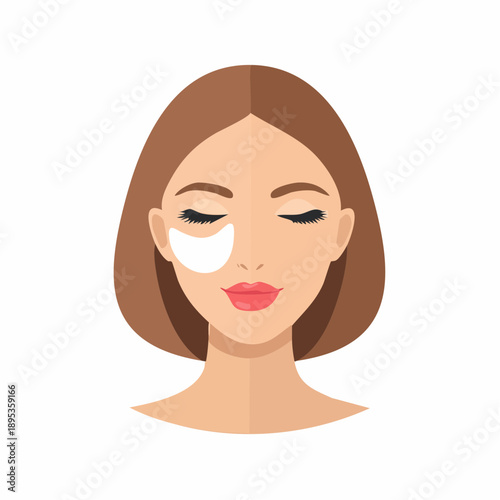 Relaxing Beauty Treatment with Undereye Patches for Wrinkle Care and Skin Hydration. A woman using cosmetics to rejuvenate and brighten her eyes.