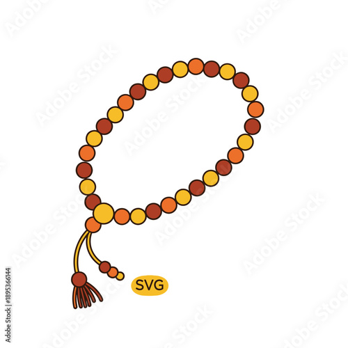 Vibrant Prayer Beads SVG Illustration