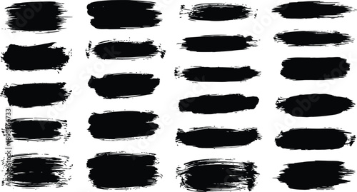 Black Paint Brush Strokes for Graphic Design Projects
