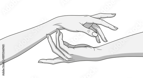 Two hands holding each other in a gentle gesture.