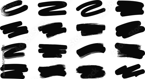 Black Paint Brush Strokes for Dynamic Designs