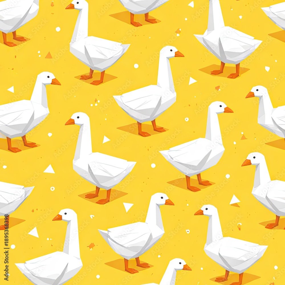 Obraz premium Geese print art. Children's geese pattern for printing on children's clothing, stationery, and wallpaper for the nursery. Goose pattern ornament.