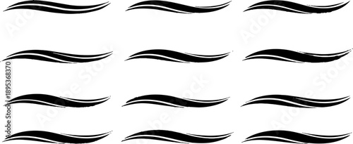 Brush Stroke Collection: A curated arrangement of meticulously crafted brush strokes, each showcasing unique curves and textures. Perfect for adding a touch of artistic flair to your projects.