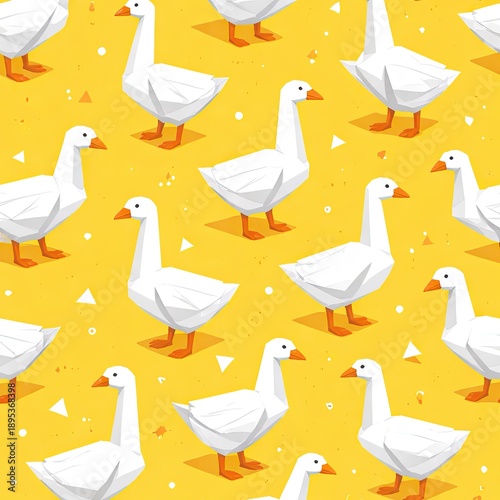 Geese print art. Children's geese pattern for printing on children's clothing, stationery, and wallpaper for the nursery. Goose pattern ornament.