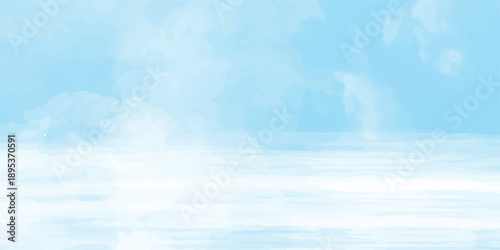 A beautiful bright blue sky filled with fluffy white clouds on a clear summer day creates a stunning natural cloudscape and peaceful atmosphere