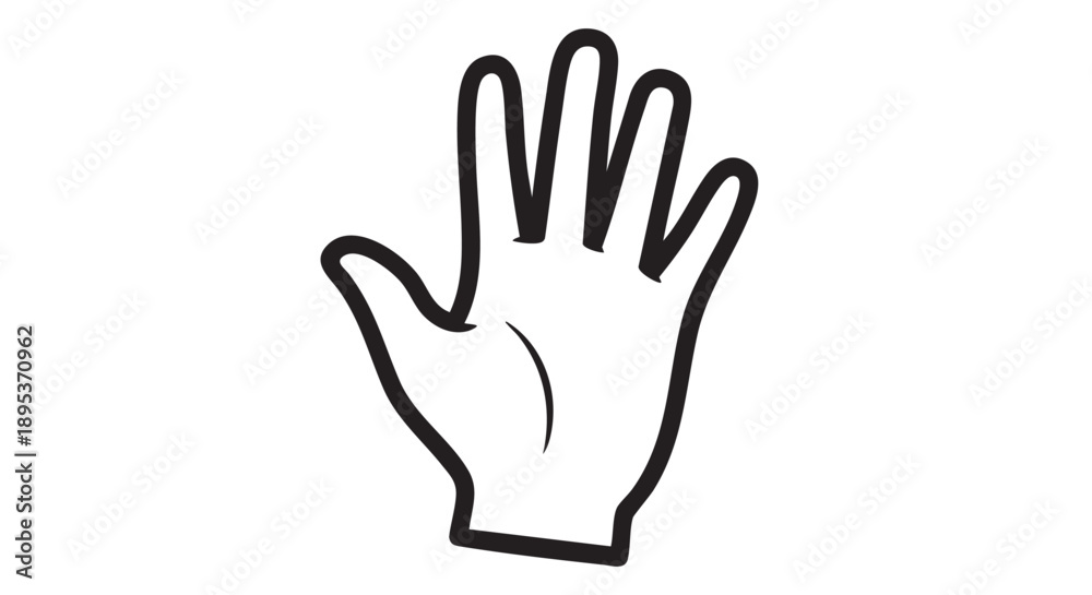Fototapeta premium Simple black and white illustration of a hand with fingers raised in a gesture
