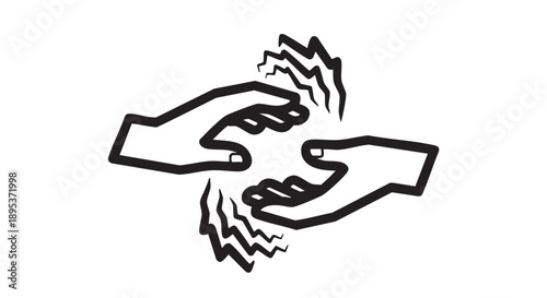 Two hands clasping firmly in a gesture of unity and solidarity from a straightforward perspective