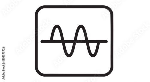 Simple waveform icon symbolizing sound or signal processing in a square frame viewed directly
