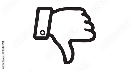 A hand giving a thumbs down gesture illustration symbolizing disapproval or dislike