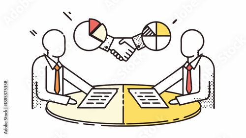 Business partners discussing data and making a deal