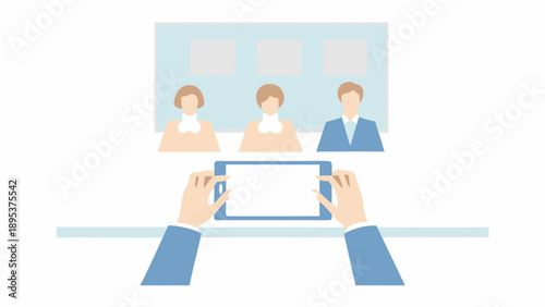 Businessman presenting to colleagues via digital tablet