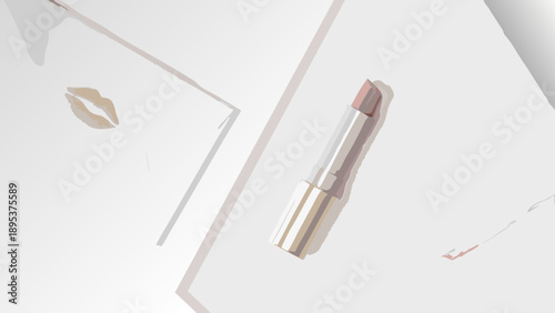 Luxurious lipstick in elegant silver case with nude shade