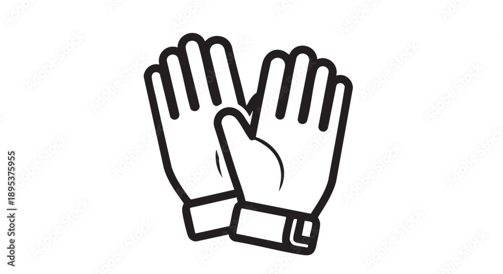 Obraz premium A pair of gloves illustration showcasing hand protection and style in a simple graphic design