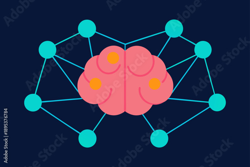 Artificial Intelligence Brain Model Glowing With Network Connections