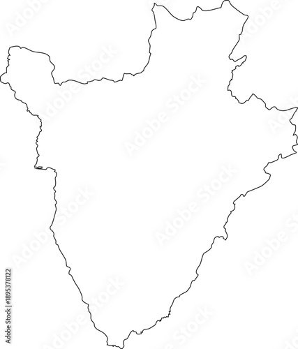 Burundi Map Outline Vector Transparent Background Vector