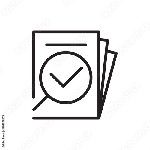 Regulatory audit icon. Pharmaceutical compliance and quality inspections, representing GXP verification, FDA standard documentation, manufacturing audits, and certified quality management systems.