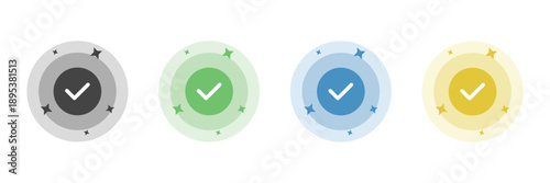 Set of check mark icon with circle. Confirm icon, order Confirm sign.