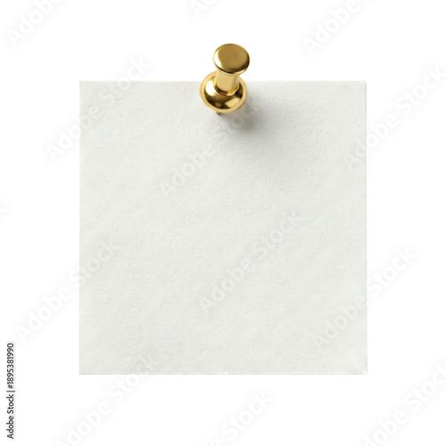 Canvas-taulu Clean white square paper pinned with gold thumbtack