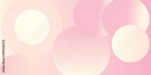 Minimalist banner background, pastel colorful, pink and yellow gradations. Circle effect style geometric, abstract background.