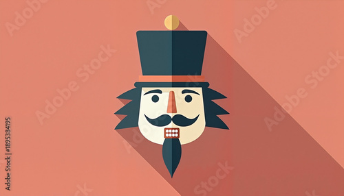 Nutcracker soldier illustration with a minimalist design
