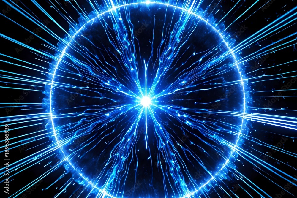 Obraz premium Futuristic artificial intelligence core emitting dynamic digital energy streams