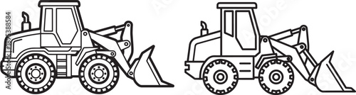 Two front loader construction vehicles