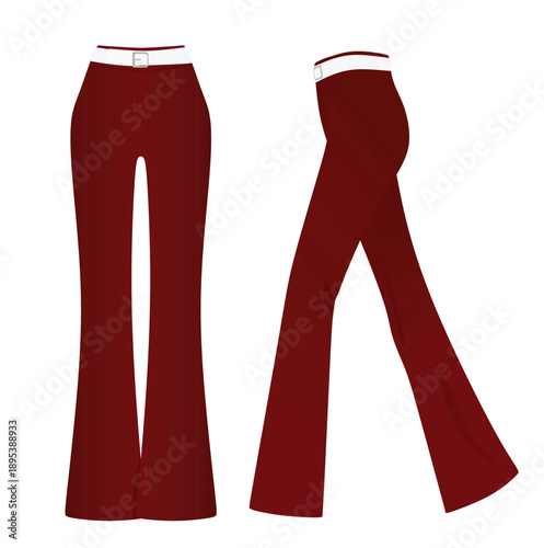 Red legging tight pants. vector illustration