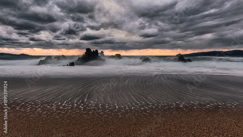 Sunset at Corsica beach
