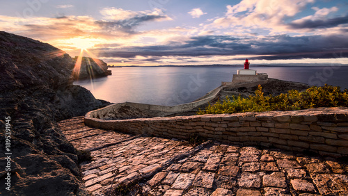 Madonetta lighthouse, Bonifacio, Corsica at sunrise