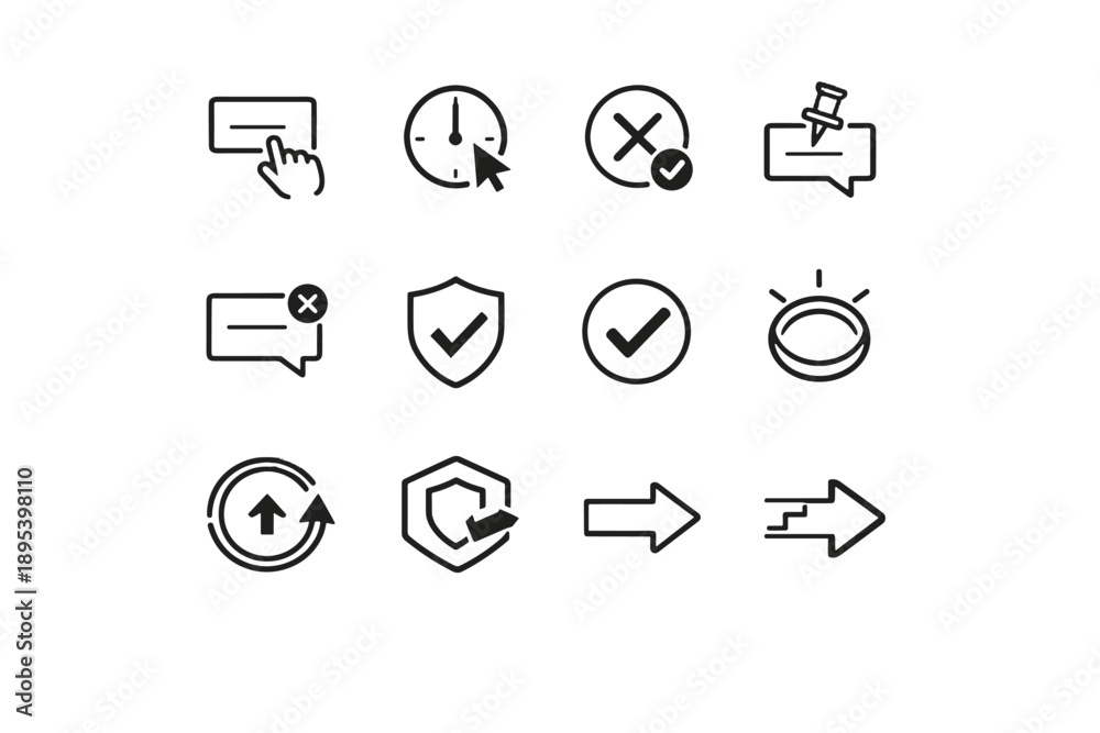 Fototapeta premium Icon affordance image auto generation resolved vector check integrity safety simple cross