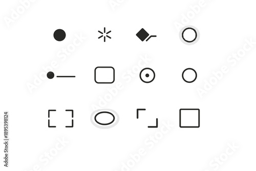 Generation field subtle state mandatory simple interaction icon abstract vector image cue